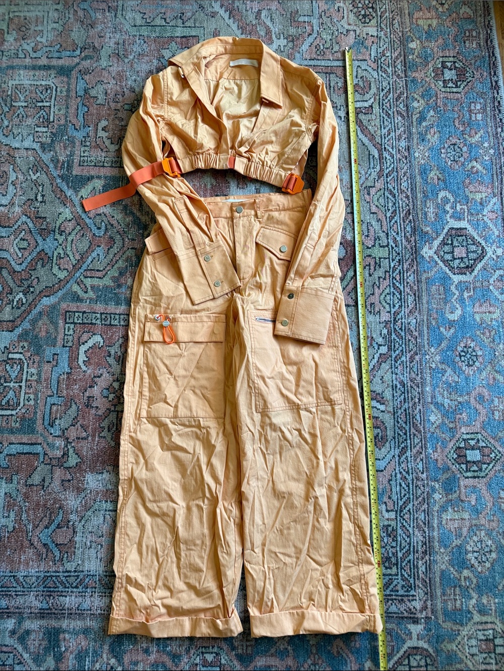 Dion Lee Peach Utility Wide-Leg Jumpsuit Pants